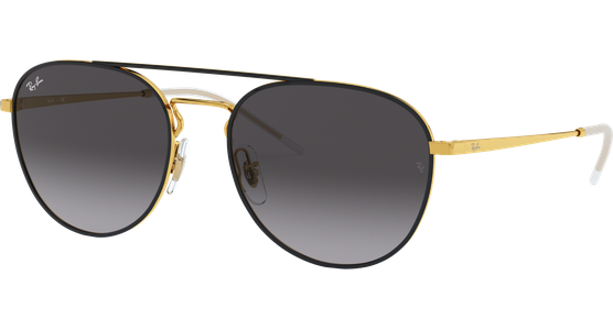 Sonnenbrille Ray-Ban RB3589 Glänzend Schwarz / Verlauf Grau Seitenansicht - Ansicht 3