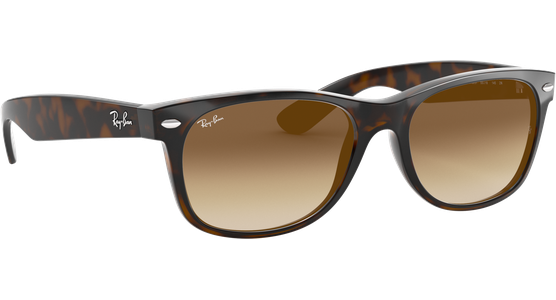 Sonnenbrille Ray-Ban RB2132 New Wayfarer Classic Glänzend Havanna / Braun Seitenansicht - Ansicht 5