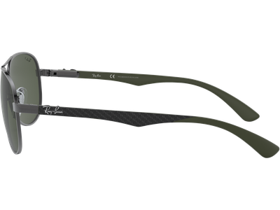 Sonnenbrille Ray-Ban RB8313 Carbonfaser Glänzend Gunmetall / Grün Polarisiert Seitenansicht