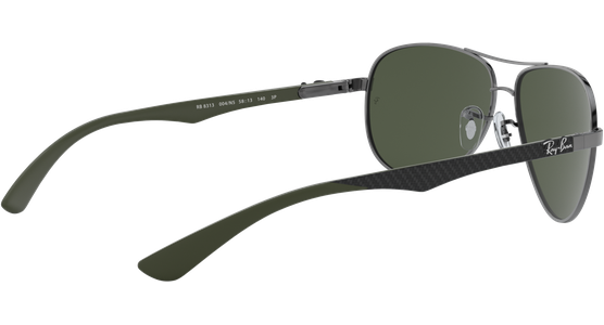 Ray-Ban RB8313 Carbonfaser Glänzend Gunmetall / Grün Polarisiert 004/N5 61 - Ansicht 11