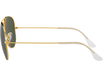 Sonnenbrille Ray-Ban RB3025 Aviator Classic Glänzend Gold / Grün Seitenansicht