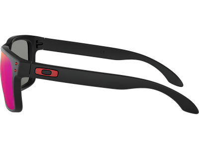 Sportbrille Oakley Holbrook Matte Black / Positive Red Iridium Seitenansicht
