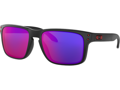 Sportbrille Oakley Holbrook Matte Black / Positive Red Iridium Seitenansicht