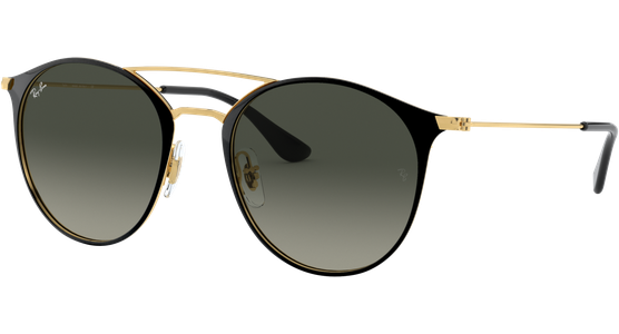 Sonnenbrille Ray-Ban RB3546 Glänzend Schwarz / Verlauf Grau Seitenansicht - Ansicht 3