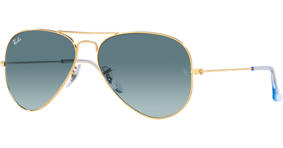 Ray-Ban Aviator Gradient RB3025 001/3M Gold/ Blau Verlauf 55 - SMALL - Ansicht 2