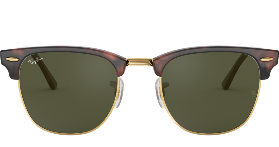 Sonnenbrille Ray-Ban RB3016 Clubmaster Classic Glänzend Tortoise / Grün