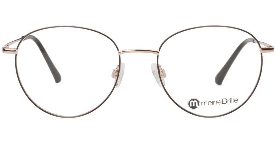 meineBrille 04-96090-02, Braun Matt/Gold Glänzend front