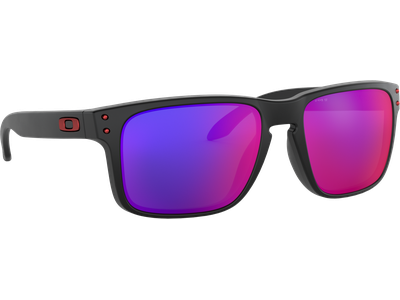 Sportbrille Oakley Holbrook Matte Black / Positive Red Iridium Seitenansicht