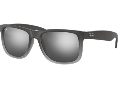 Sonnenbrille Ray-Ban Justin Classic Matt Grau / Silber Verspiegelt Seitenansicht