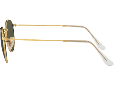 Sonnenbrille Ray-Ban RB3447 Round Metal Glänzend Gold / Grün Seitenansicht