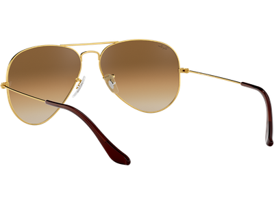 Ray-Ban Aviator Gradient RB3025 Glänzend Gold / Verlauf Hellbraun 001/51 62 - LARGE - Ansicht 5