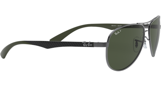 Ray-Ban RB8313 Carbonfaser Glänzend Gunmetall / Grün Polarisiert 004/N5 61 - Ansicht 13