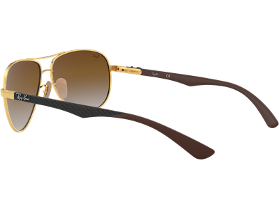 Ray-Ban RB8313 Carbonfaser Glänzend Gold / Verlauf Hellbraun 001/51 61 - Ansicht 4