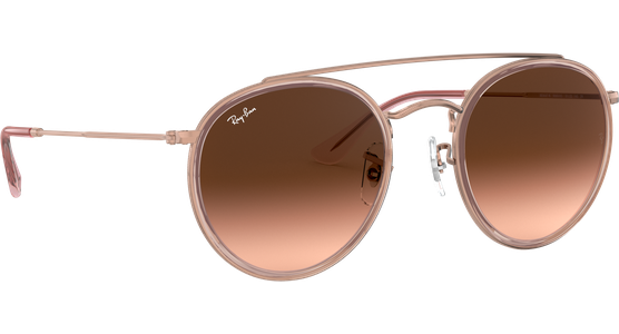 Sonnenbrille Ray-Ban RB3647N Round Double Bridge Glänzend Kupfer / Verlauf Braun Seitenansicht - Ansicht 5