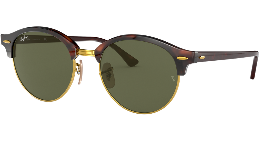 Ray-Ban Sonnenbrille Unisex Ray-Ban RB4246 Clubround Classic Glänzend Havanna Rot / Grün 990 51 Ansicht 1