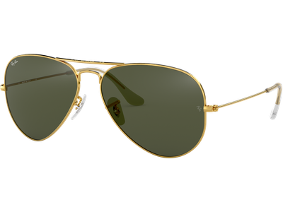 Sonnenbrille Ray-Ban RB3025 Aviator Classic Glänzend Gold / Grün Seitenansicht