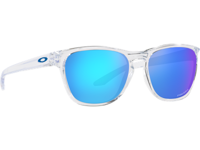 Sonnenbrille Oakley Manorburn Polished Clear / Prizm Sapphire Seitenansicht